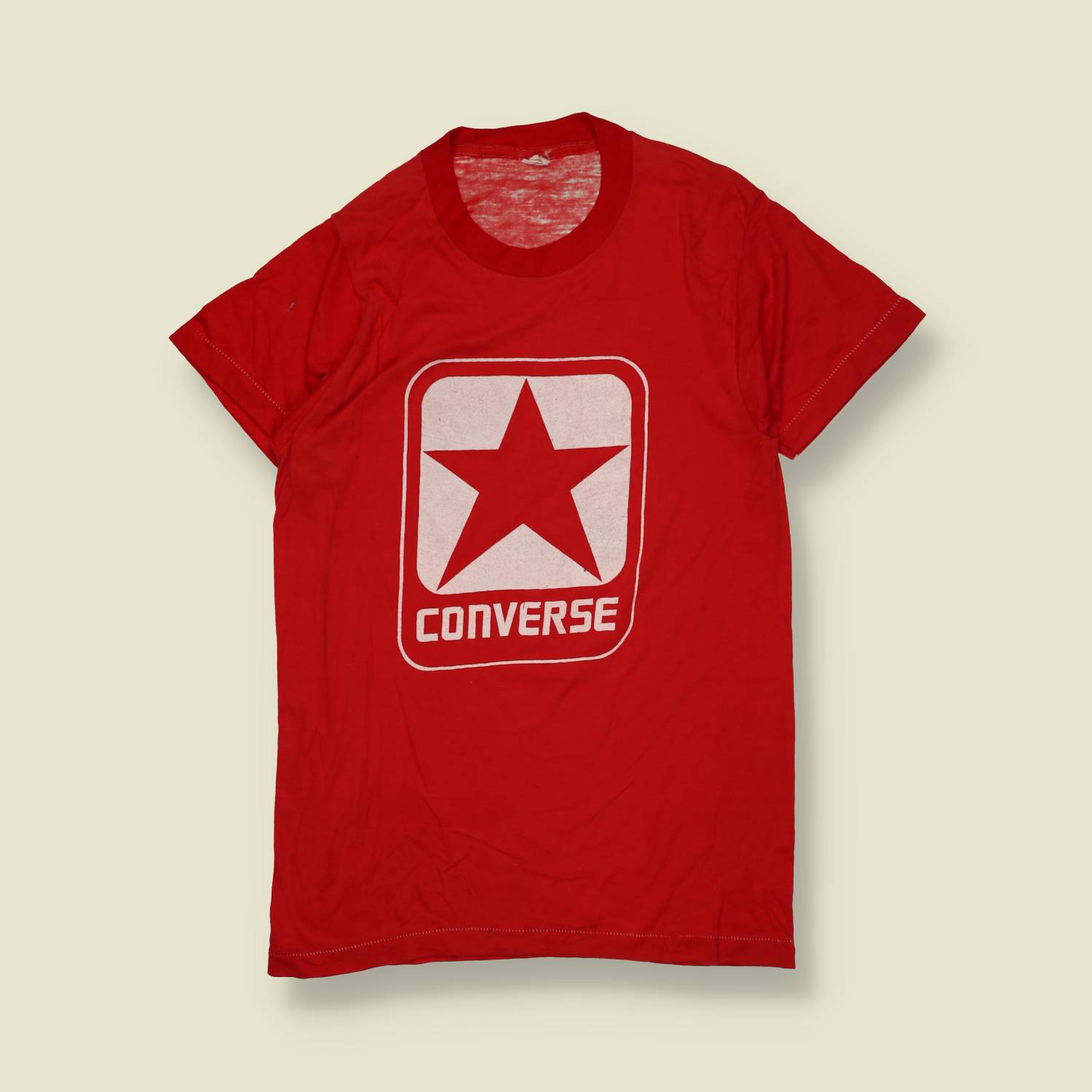 1970s | Converse | Logo Graphic T-Shirt | Red – XXS