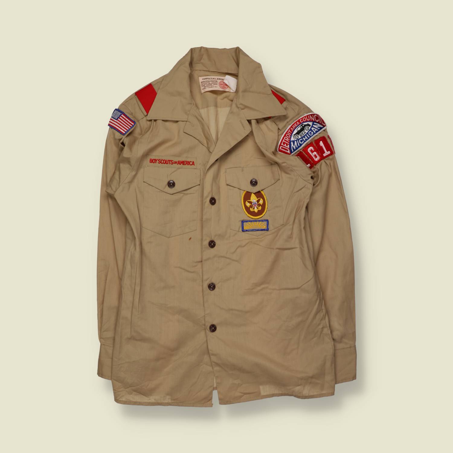 1980s | Boy Scouts Of America | Long Sleeve Uniform Shirt | Khaki – XS