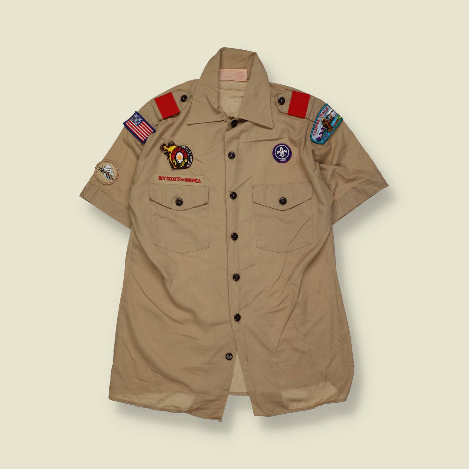 1980s | Boy Scouts Of America | Short Sleeve Uniform Shirt | Khaki – S
