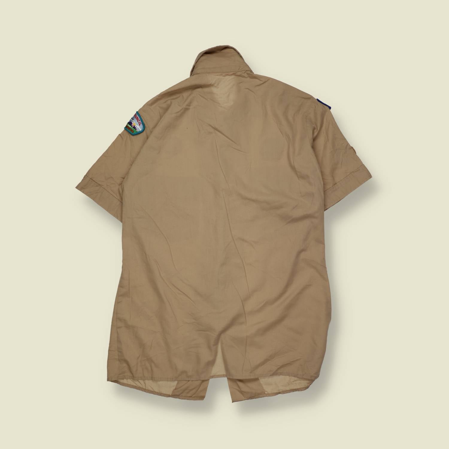 1980s | Boy Scouts Of America | Short Sleeve Uniform Shirt | Khaki – S