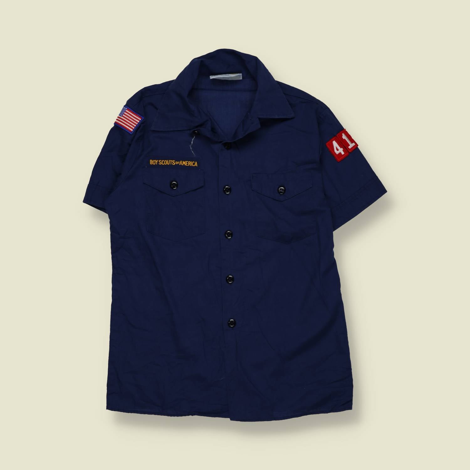 1990s | Boy Scouts Of America | Short Sleeve Uniform Shirt | Navy – XS