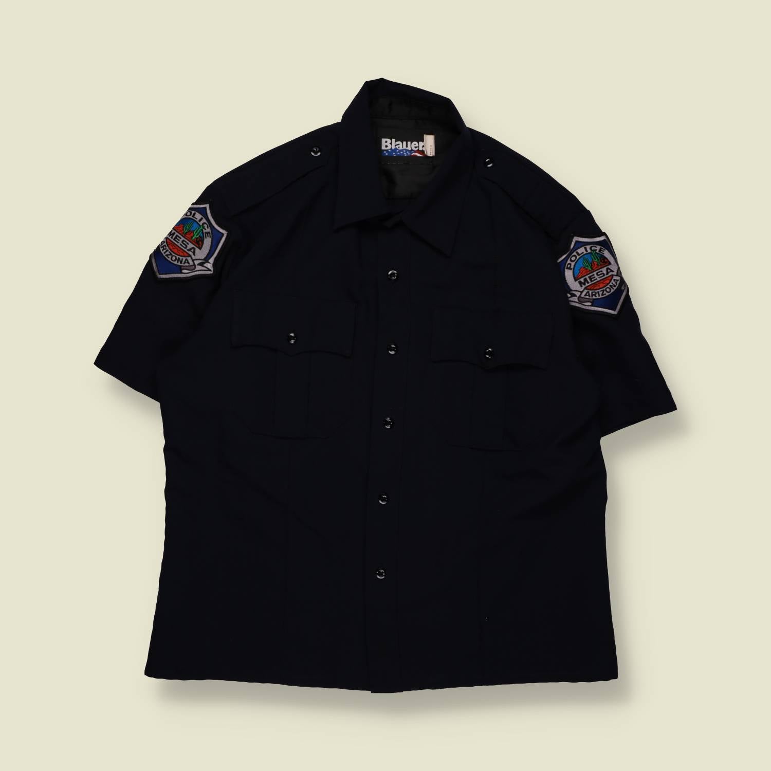 1990s | Blauer | Police Uniform Shirt | Black – XL