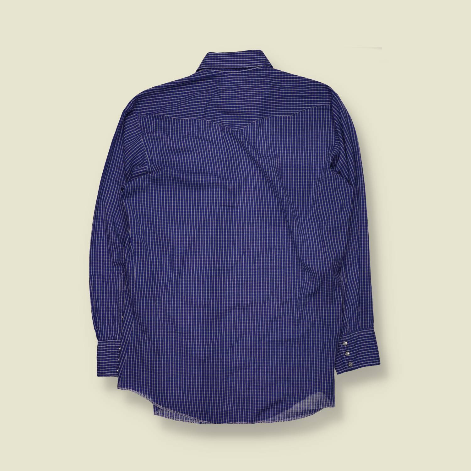 1970s | Panhandle Slim | Western Shirt | Blue Check – M