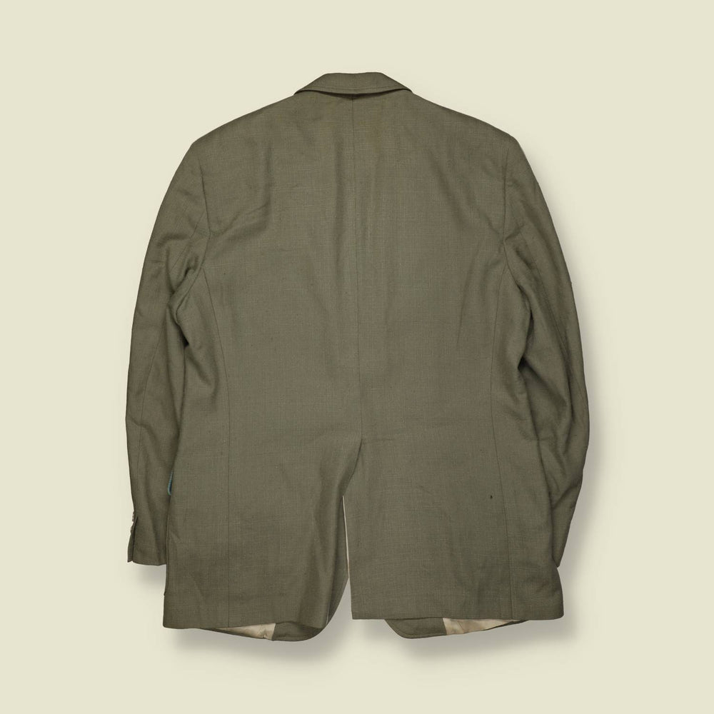 1990s | Burberry | Tailored Blazer | Olive – M