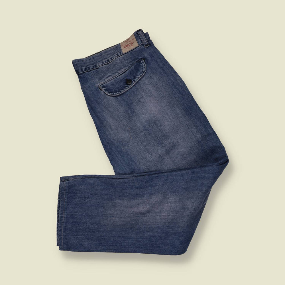 1990s | Avirex | Straight Leg Jeans | Mid Blue – w36