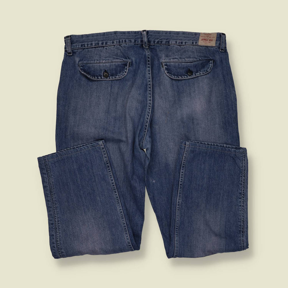 1990s | Avirex | Straight Leg Jeans | Mid Blue – w36