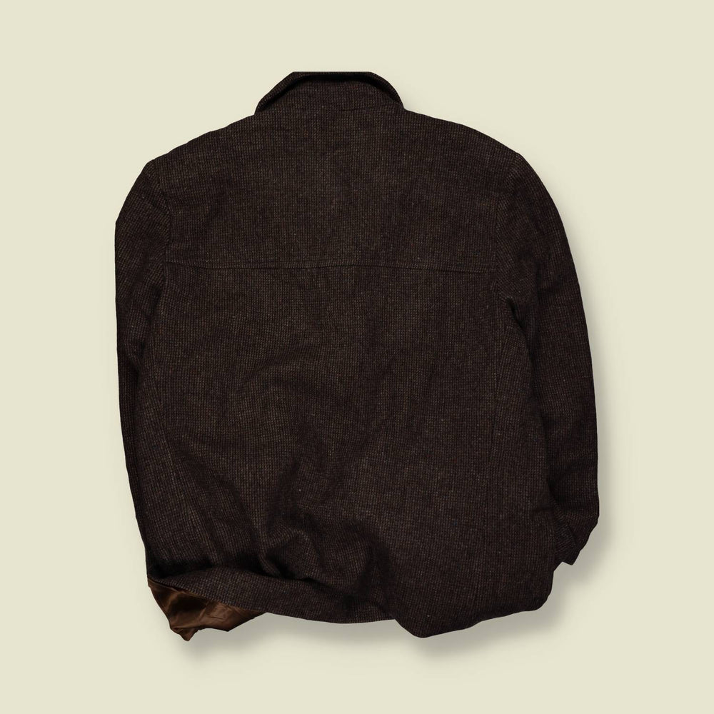 1970s–1980s | Pendleton | Made In USA | Single-Breasted Coat | Dark Brown Mix – XXL