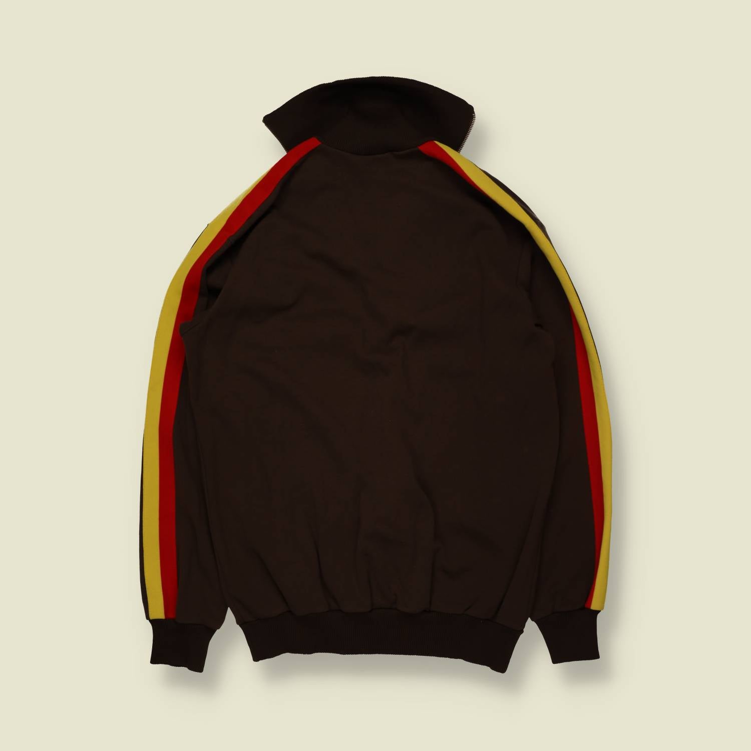 1970s | Track Top | Brown Half-Zip Athletic Top – XS