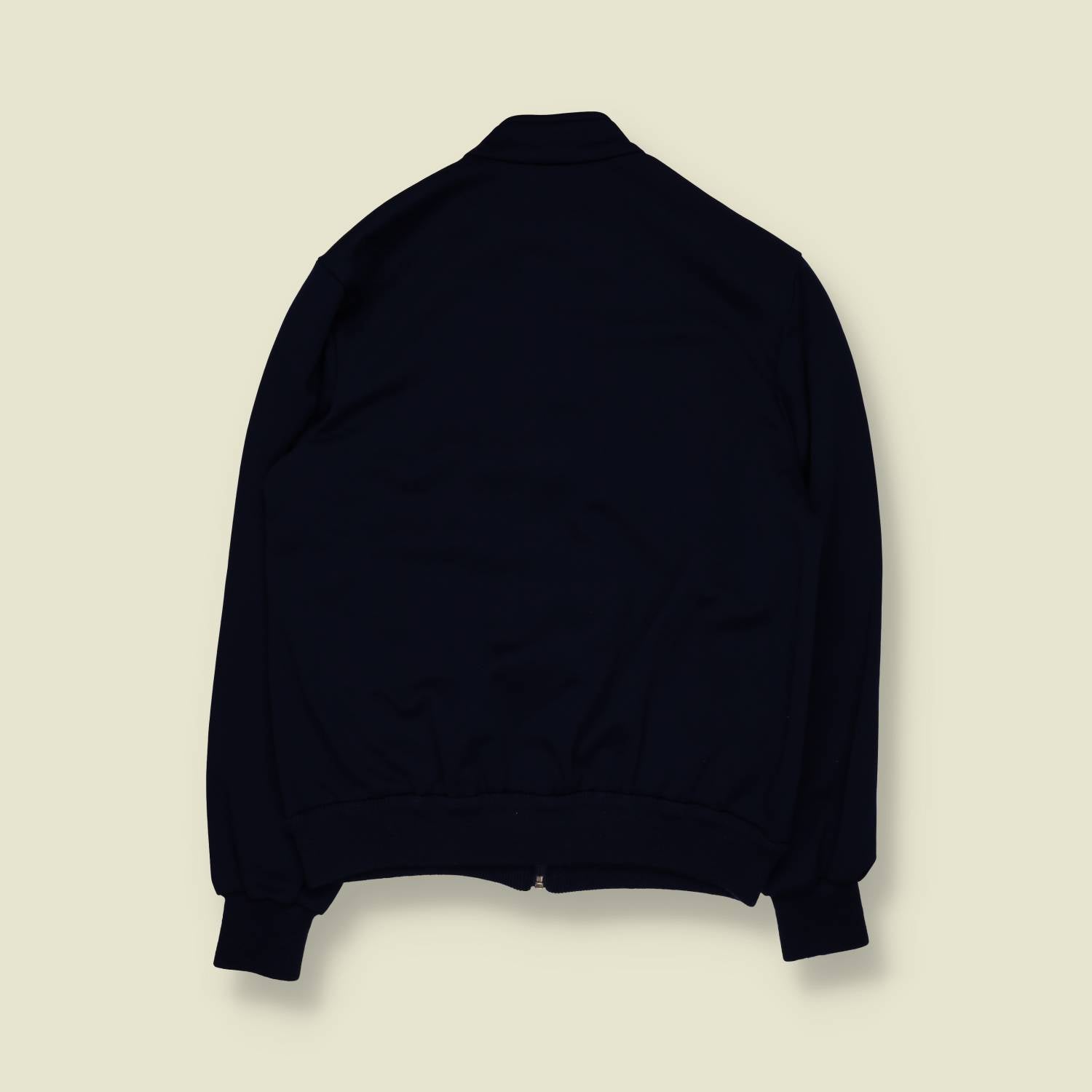 1970s | European | Hybrid Knit Track Jacket | Navy Patterned – XS