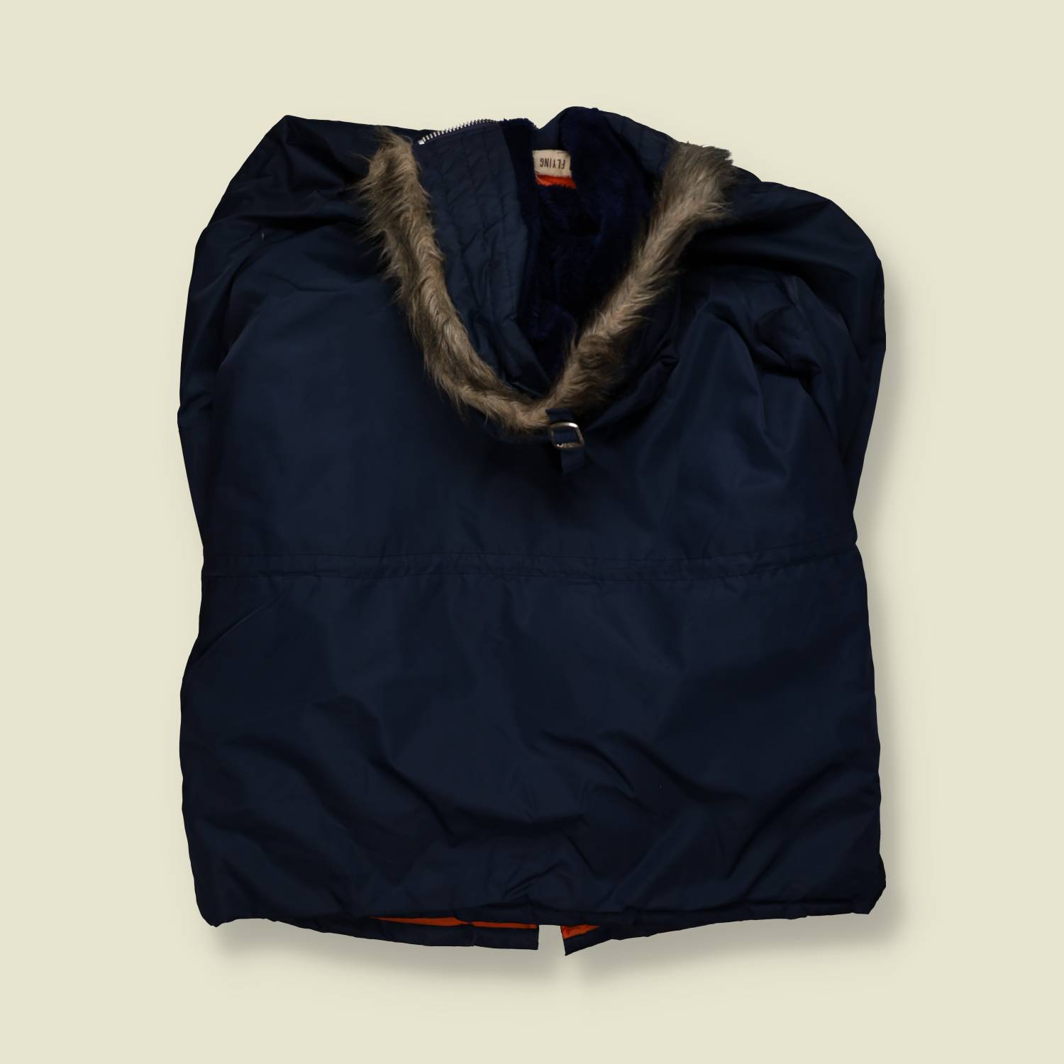 1970s | Flying Jacket | Made In Macau | Quilted Coat | Navy – XXXL