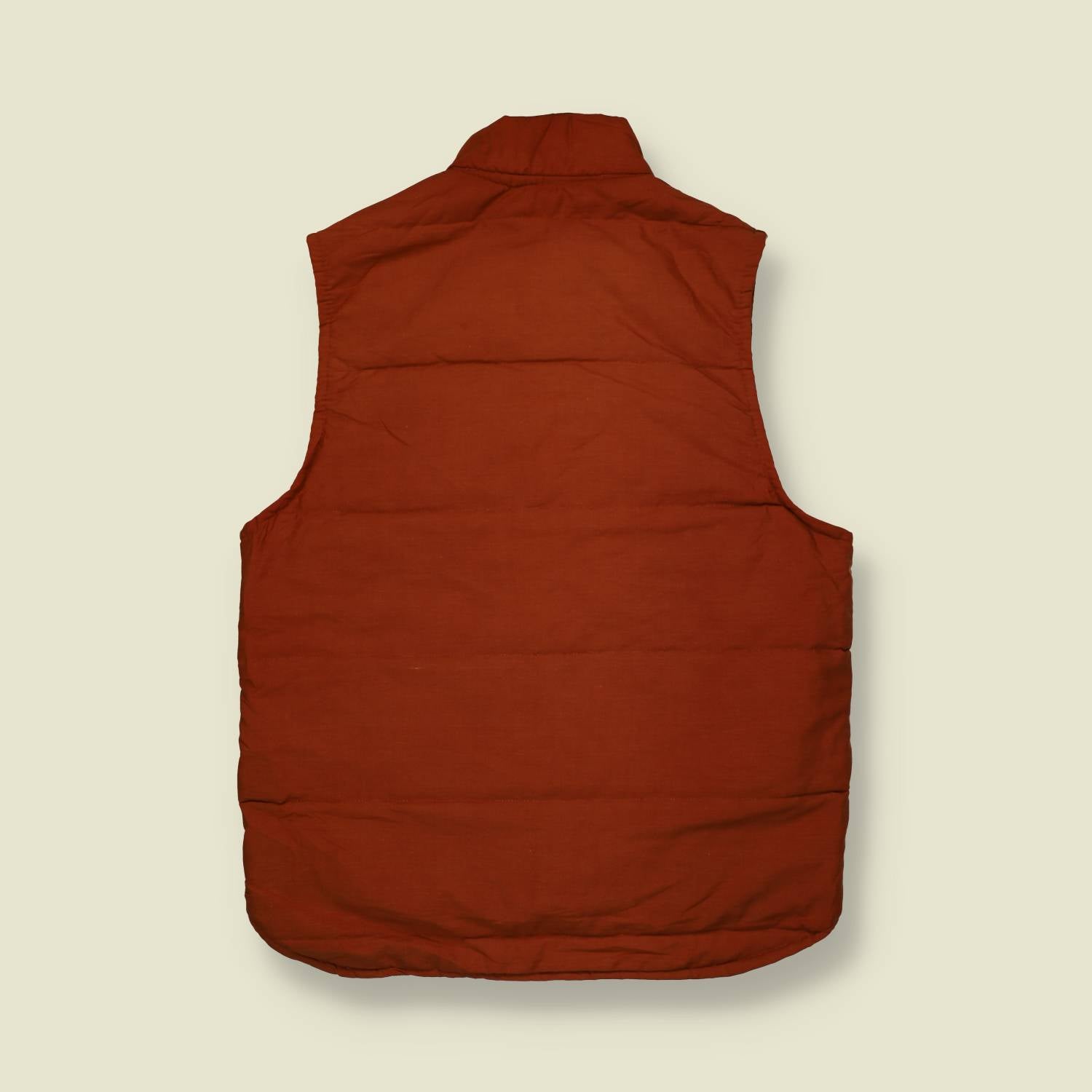 1970s | Quilted Gilet | Snap-Front | Rust Red – M