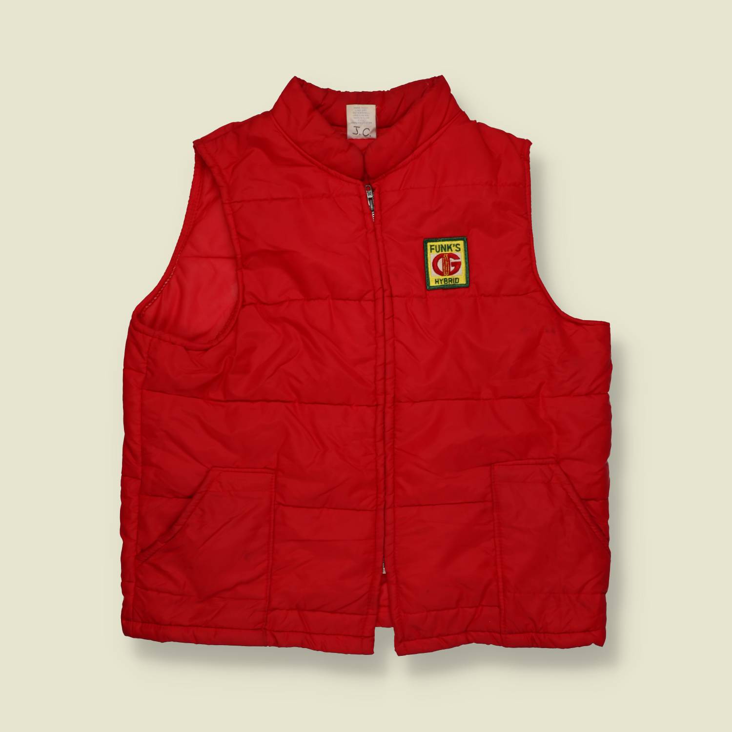 1970s | Funk’s Hybrid | Quilted Gilet | Red – L