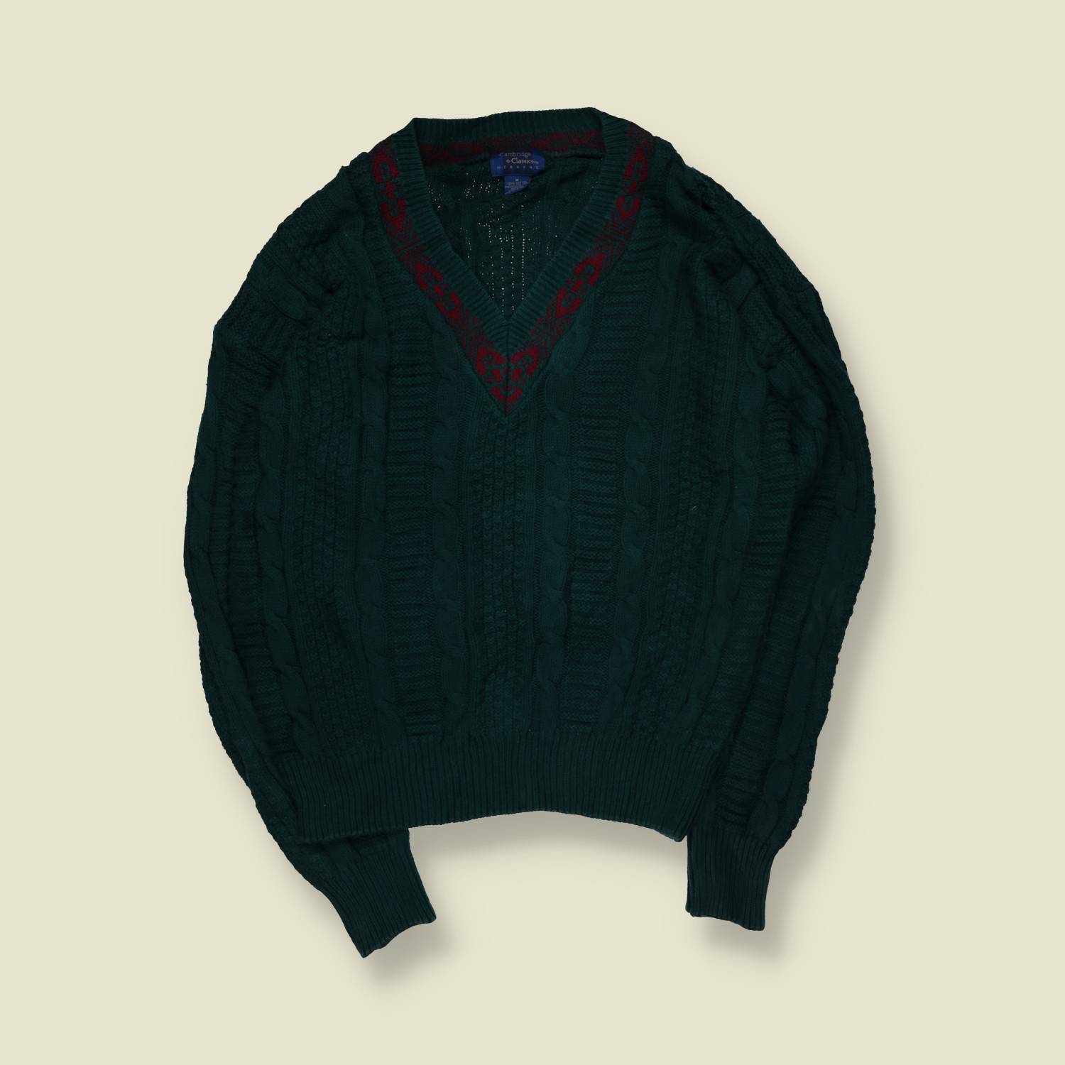 1980s | Cambridge Classics | Cricket Jumper | Dark Green – XL
