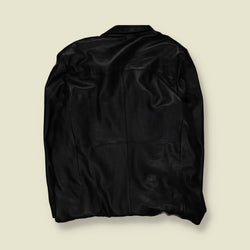 1990s–2000s | Red Black | Leather Car Coat – XXL