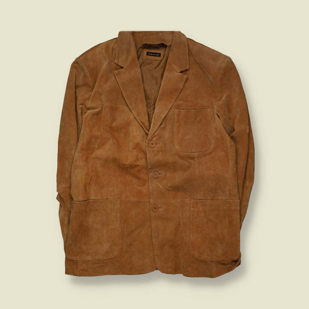 1990s | Skelton | Suede Blazer – XXXL