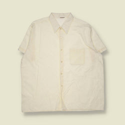 1970s | Textured Short Sleeve Shirt | Cream - XXXXL