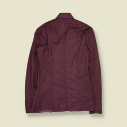 1960s | Made In Ireland | Beagle Collar Shirt | Burgundy - XS
