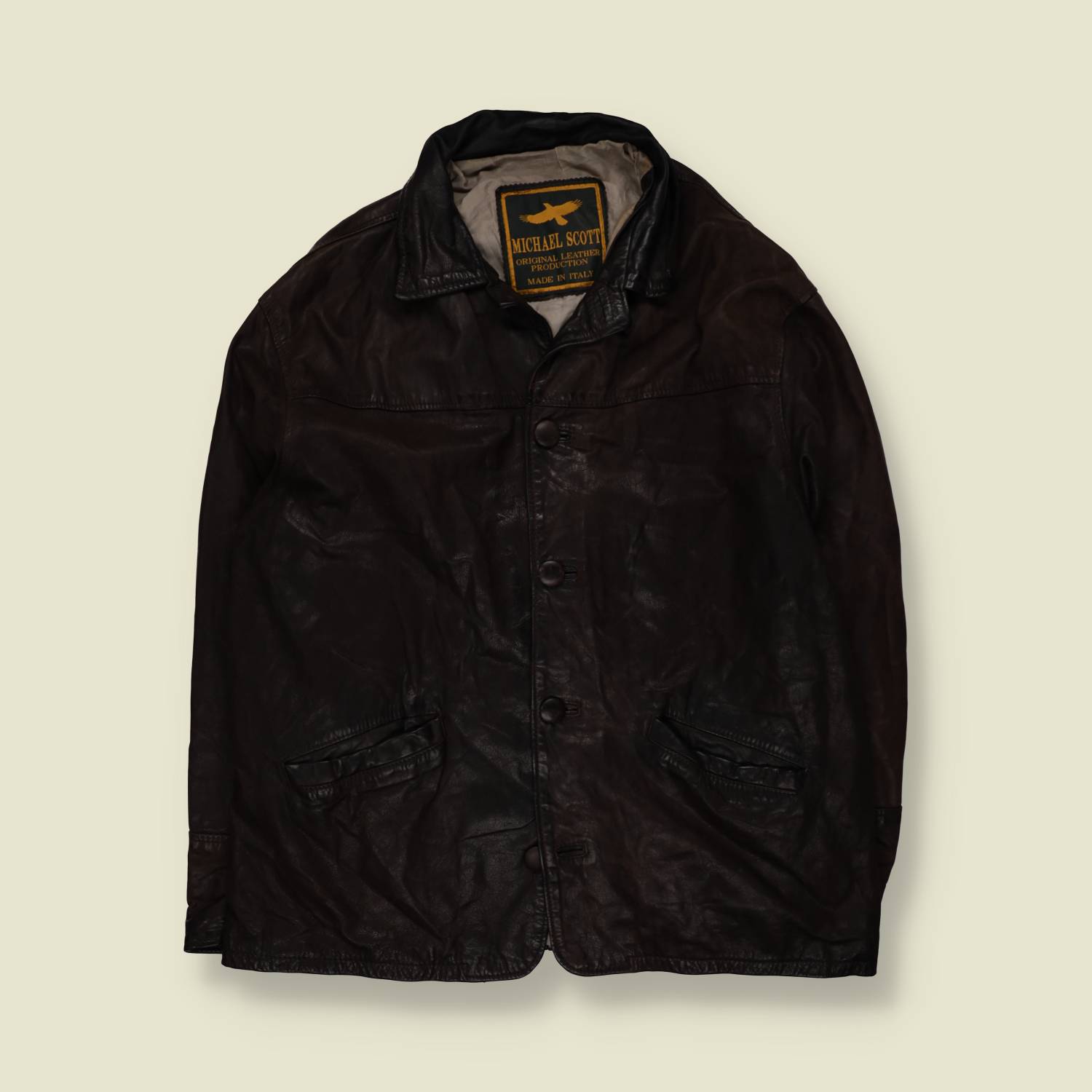 1980s | Michael Scott | Leather Jacket | Made In Italy - XL