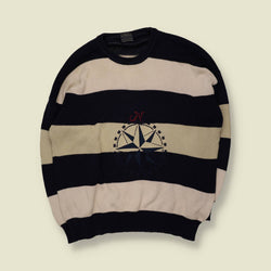 1980s | Marina Yachting | Nautical Stripe Cotton Sweater – XXXXL