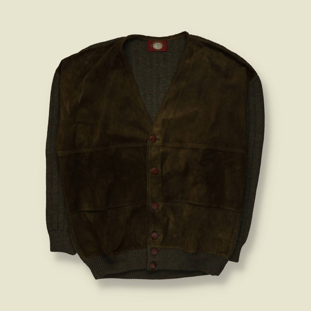 1980s | Nazareno Gabrielli | Suede Front Cardigan – XXL