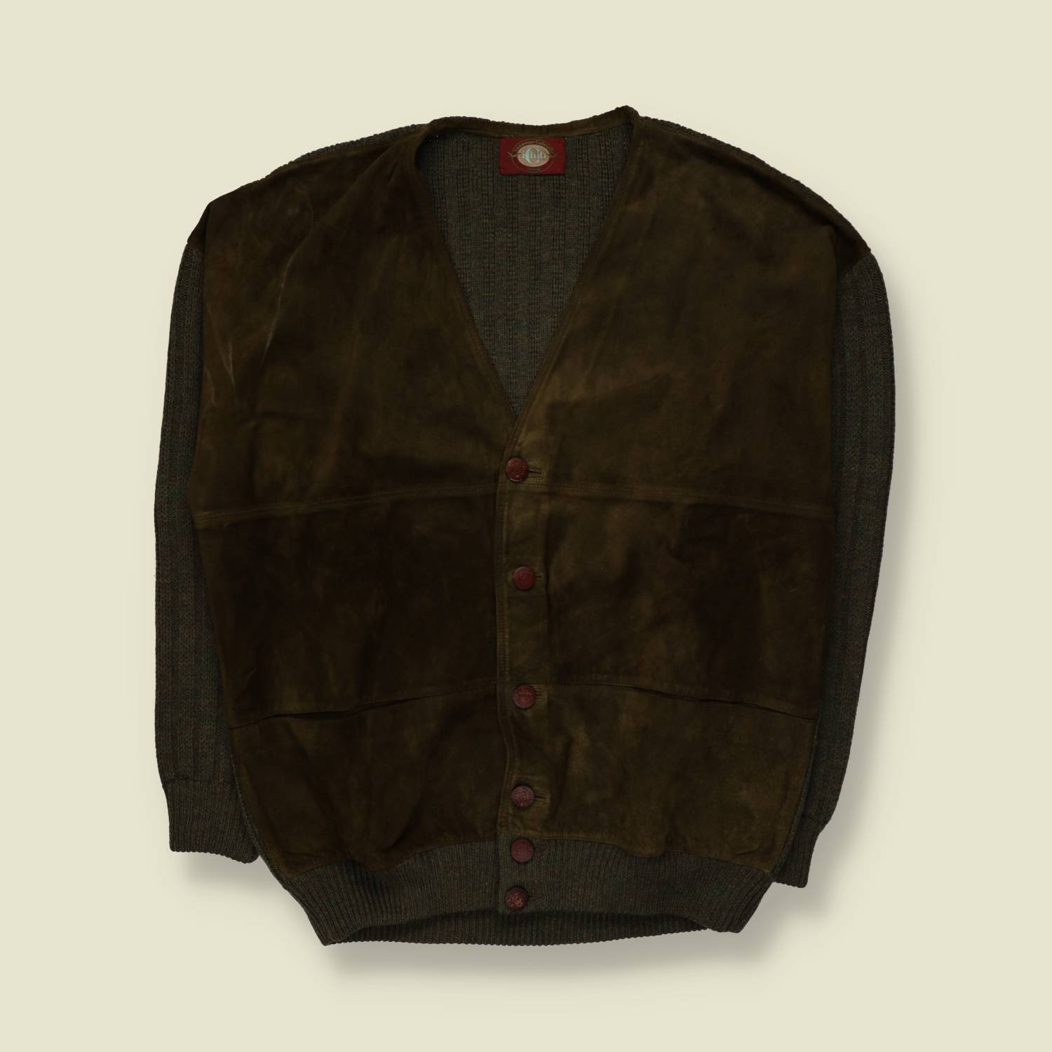 1980s | Nazareno Gabrielli | Suede Front Cardigan – XXL