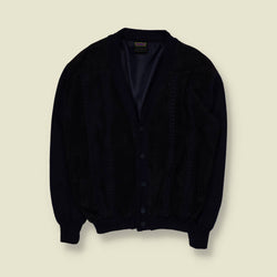 1980s | Westbury | Suede Front Cardigan - L