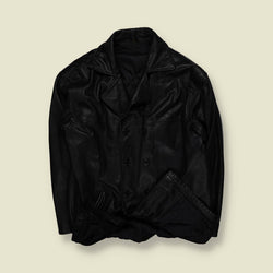 1980s | Double Breasted Leather Jacket - XL
