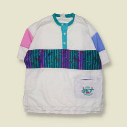 1980s | GET Going Company | Pattern Panel Polyester Polo - XXL