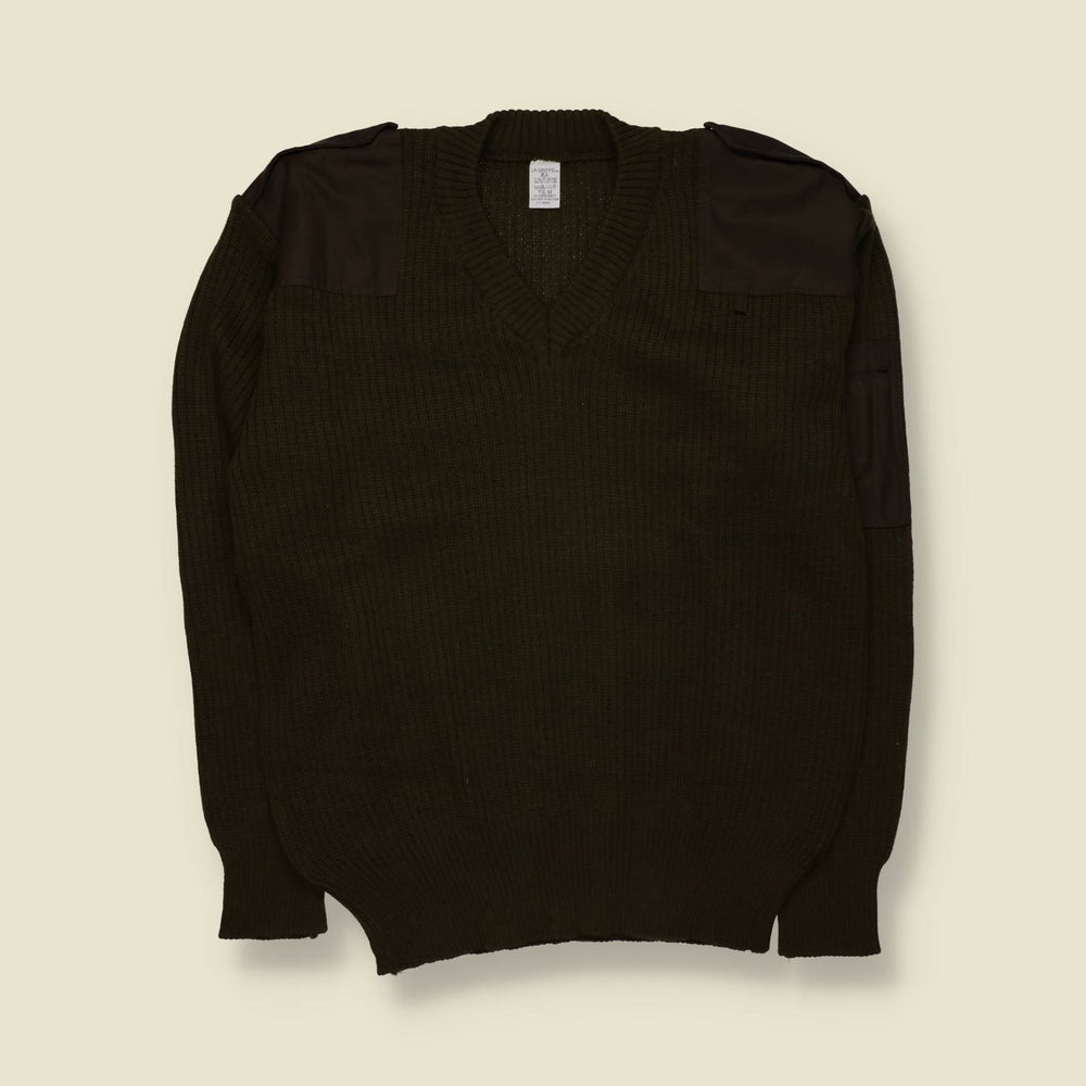 1990s | La Giuffe | Military Ribbed Knit Sweater | Dark Olive – L