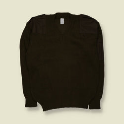 1990s | La Giuffe | Military Ribbed Knit Sweater | Dark Olive – L