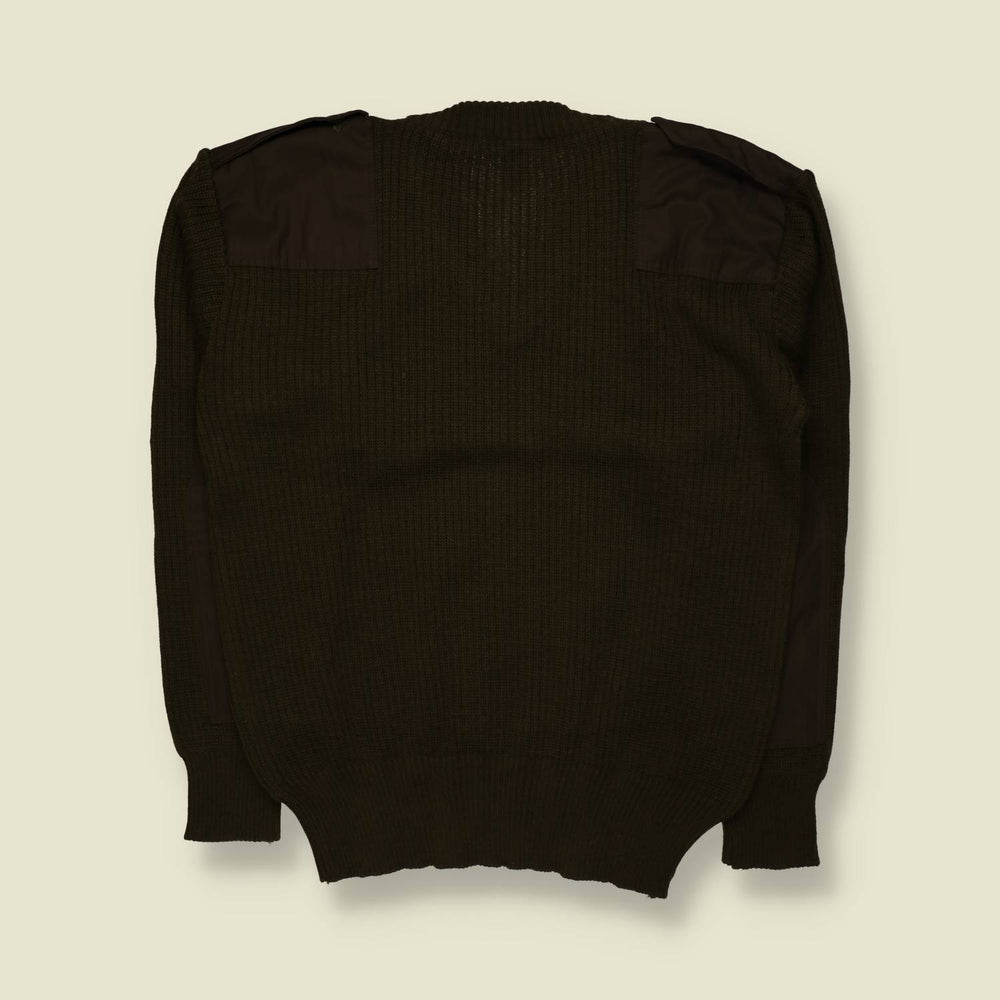 1990s | La Giuffe | Military Ribbed Knit Sweater | Dark Olive – L