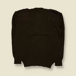 1990s | La Giuffe | Military Ribbed Knit Sweater | Dark Olive – L