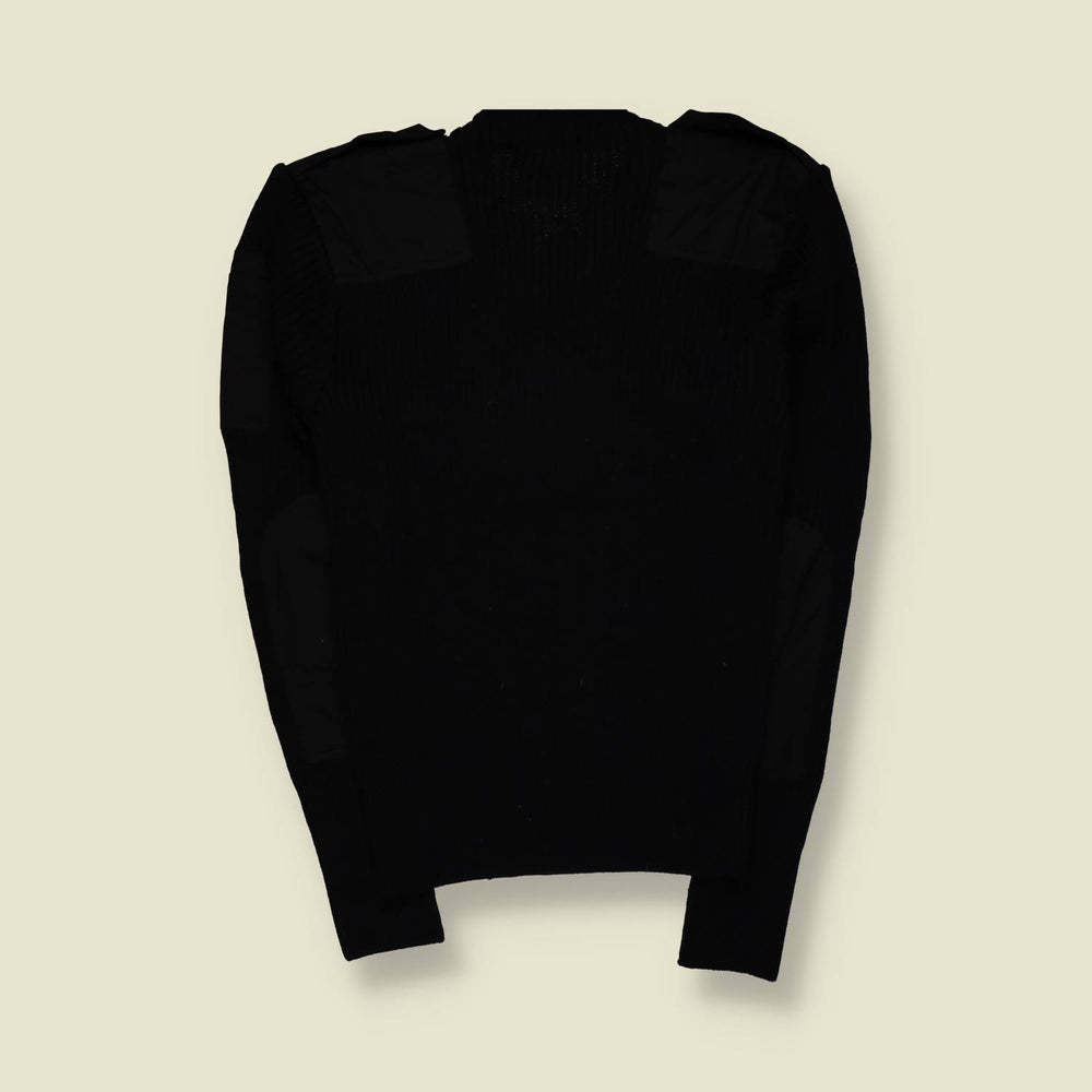1990s | AK | Military Ribbed Knit Sweater | Black – XS