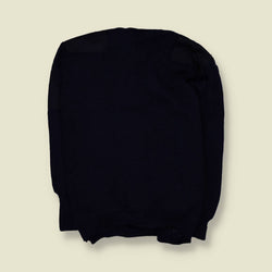 1990s | Wooly Pully | Lined Military Ribbed Knit Sweater | Navy – 7XL