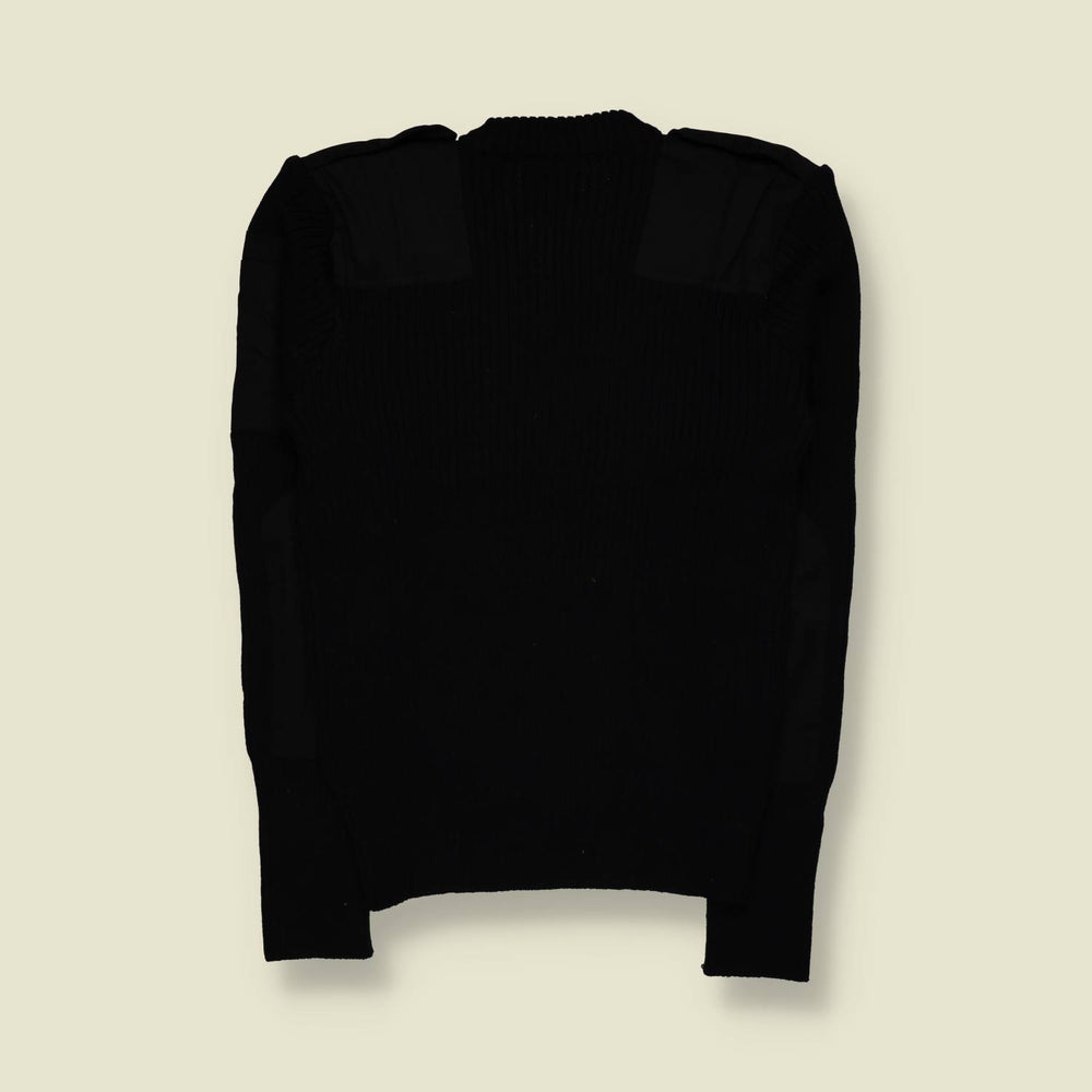 1990s | AK | Military Ribbed Knit Sweater | Black – XS