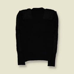 1990s | AK | Military Ribbed Knit Sweater | Black – XS