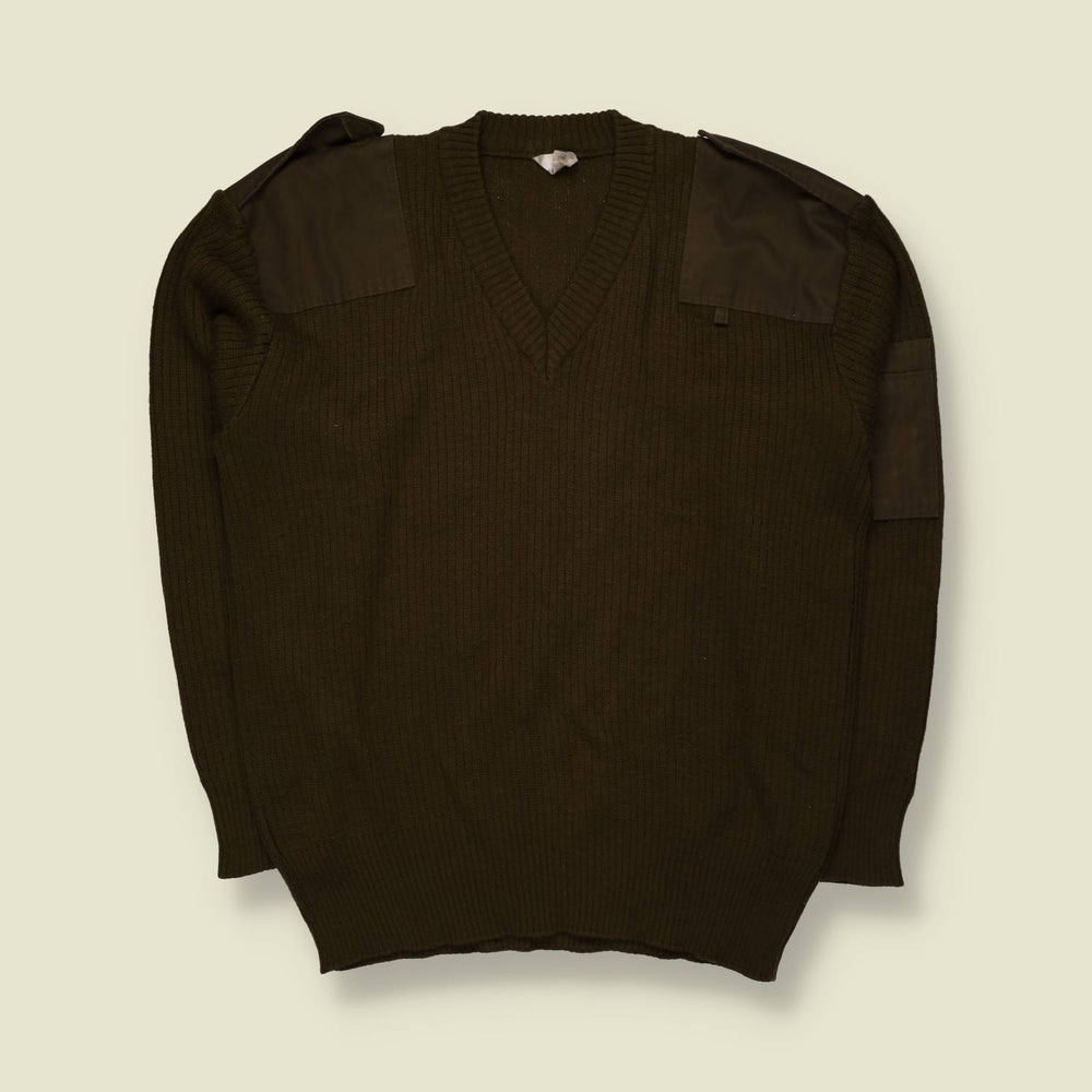 1990s | EI | Military Ribbed Knit Sweater | Olive – XL