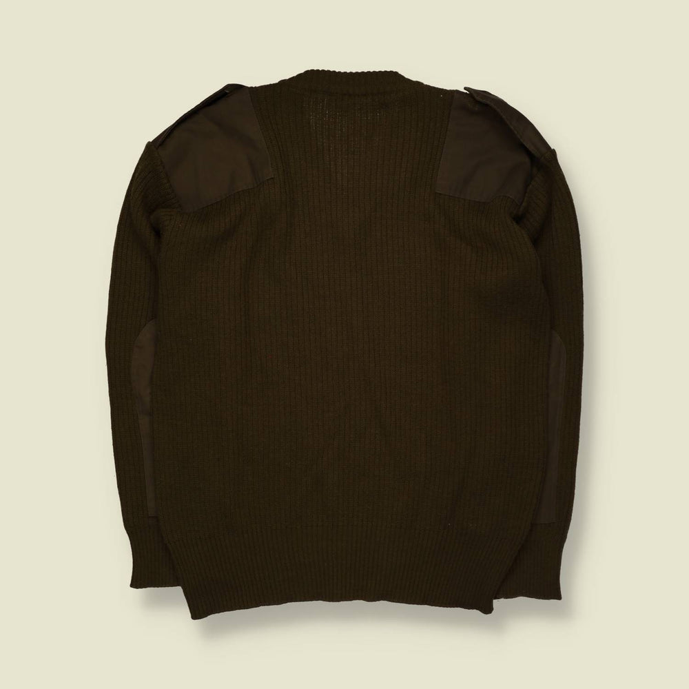 1990s | EI | Military Ribbed Knit Sweater | Olive – XL