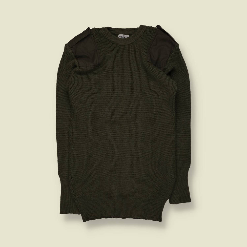 1990s | Status | Military Ribbed Knit Sweater | Olive – XS