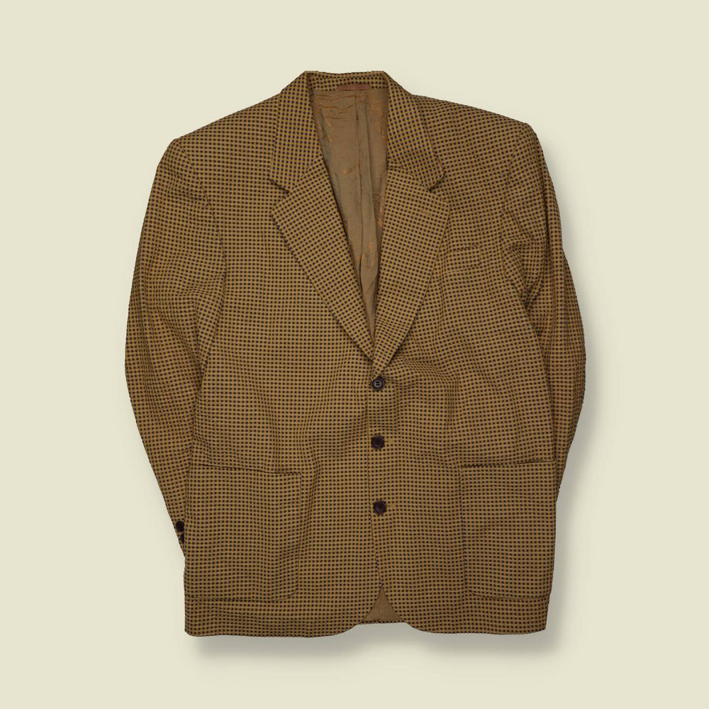 1990s | Lightweight Summer Blazer | Micro Check – L