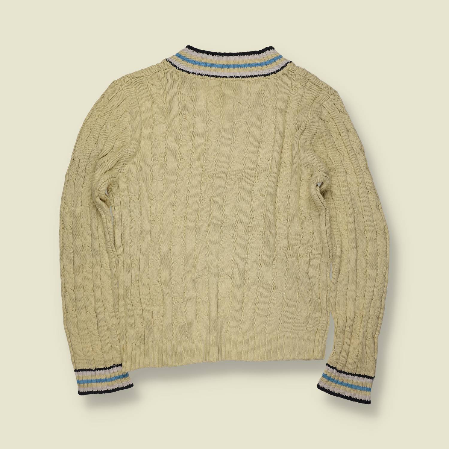 1990s | Izod | Cricket Jumper | Cream - M