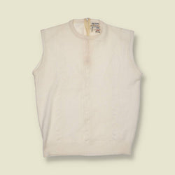 1960s | Hand Loomed Cable Knit Tank Top | Cream - 8