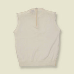 1960s | Hand Loomed Cable Knit Tank Top | Cream - 8