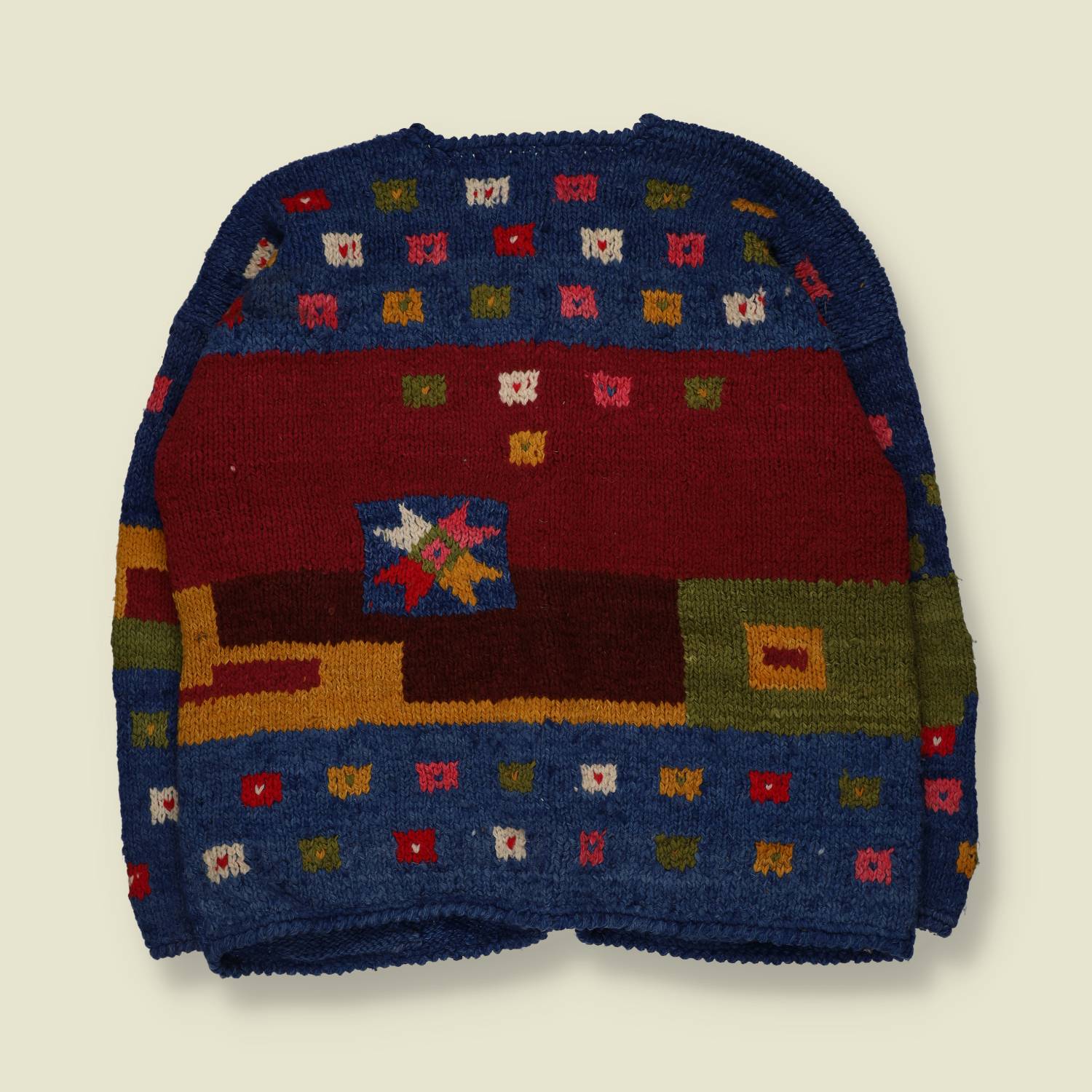 1980s | Amano | Made In Bolivia Knit Cardigan | Blue Multi - One size