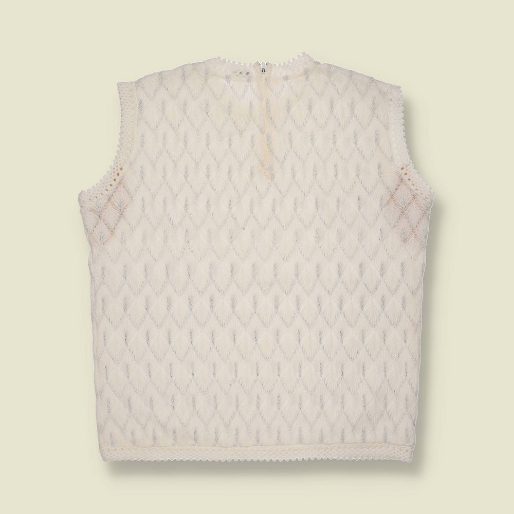 Late 1960s–1970s | Shimmer Knit Tank Top | Cream - 14