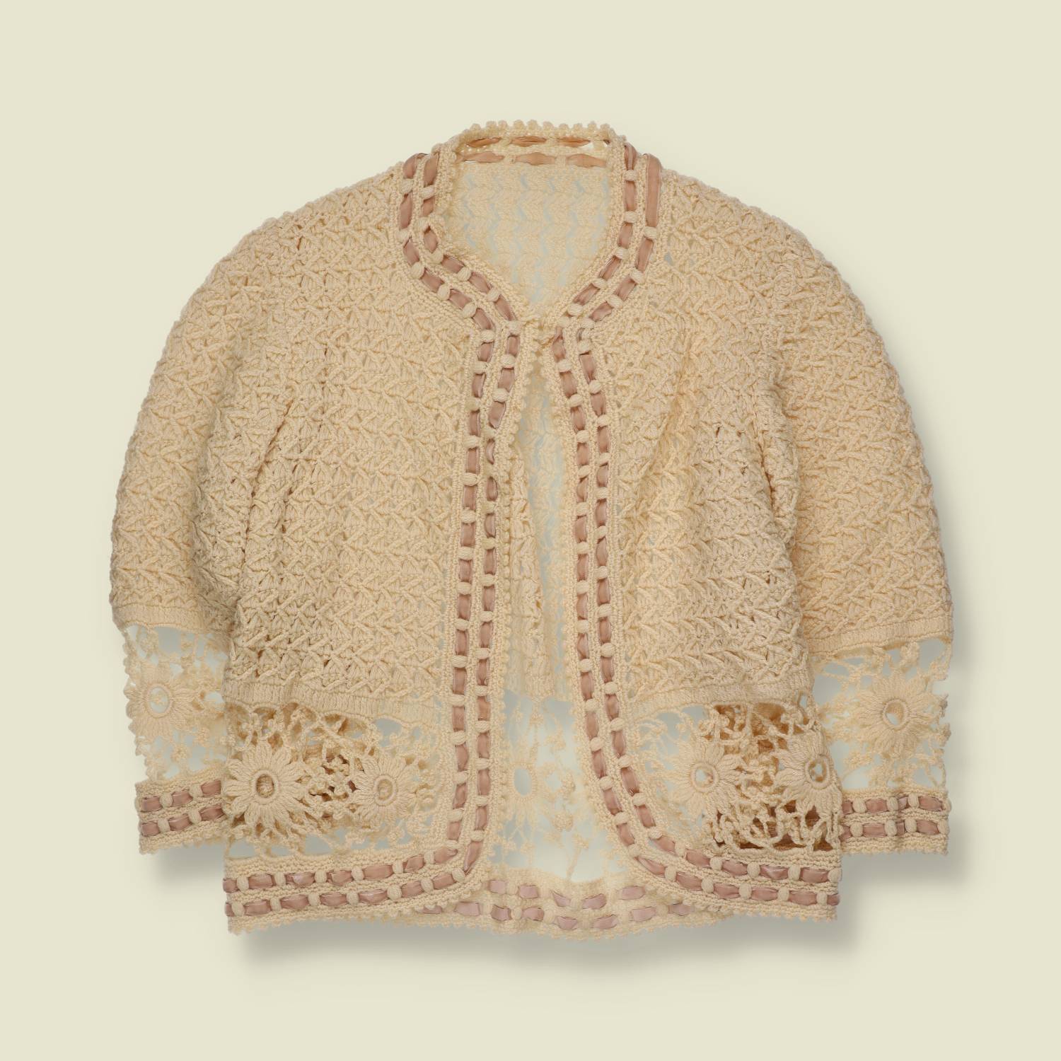 1970s | Crochet Cardigan | Cream - 12