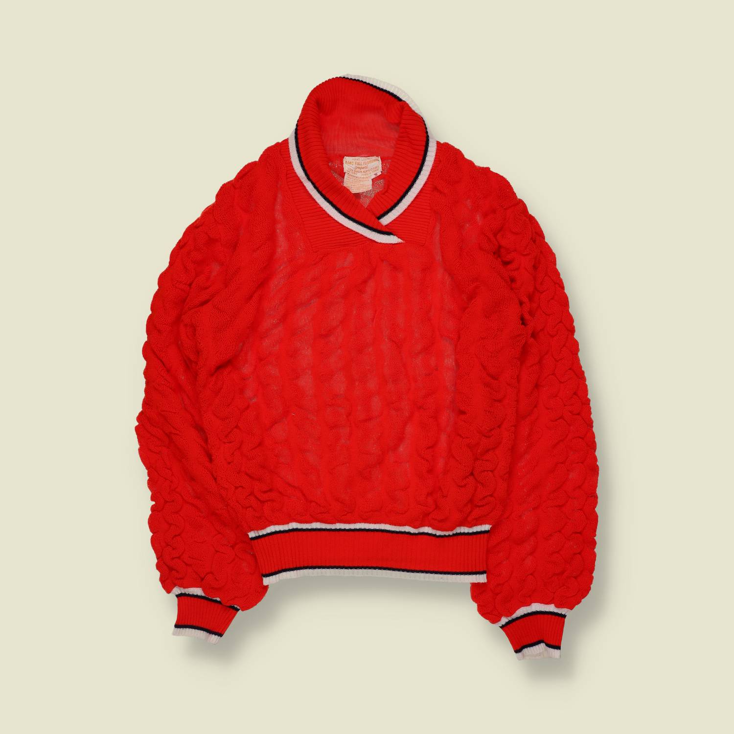 1970s | Acrylic Knit Jumper | Red - 12