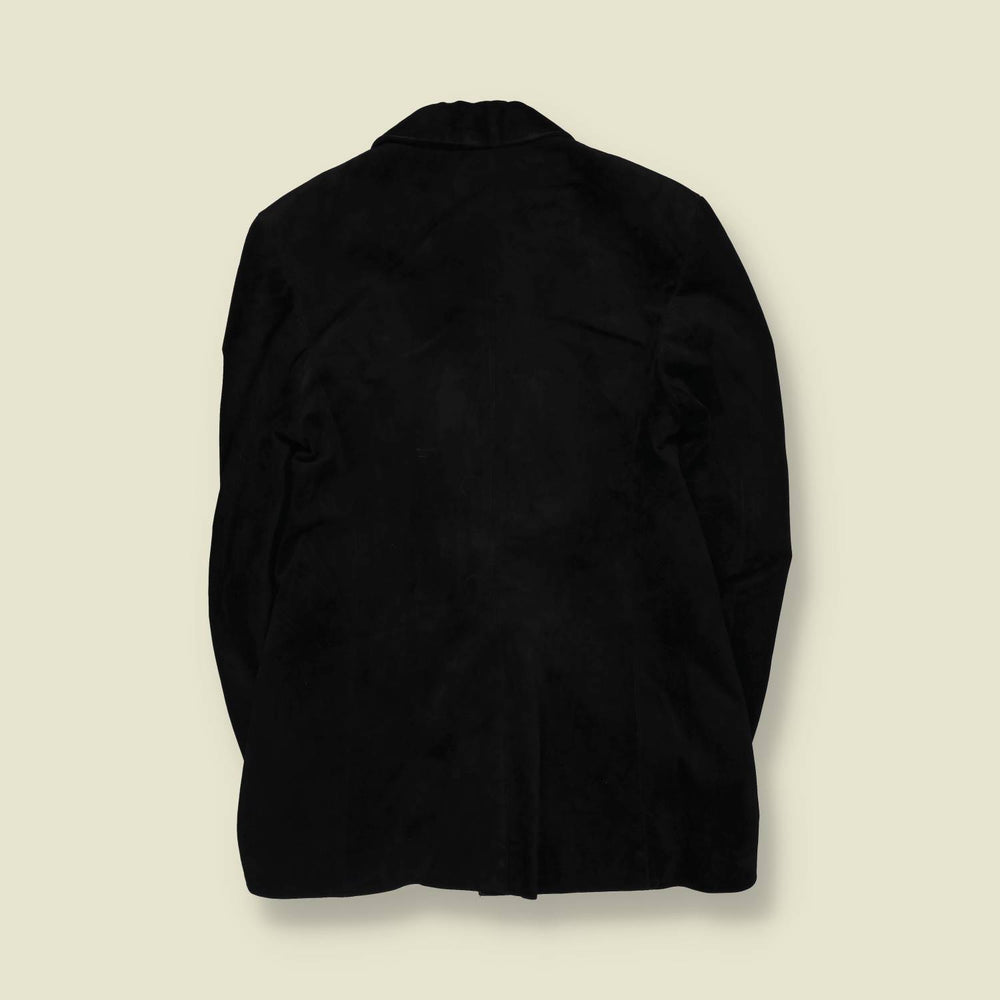 1990s | Lady Collection Made In Italy | Suede Leather Jacket | Black - 8