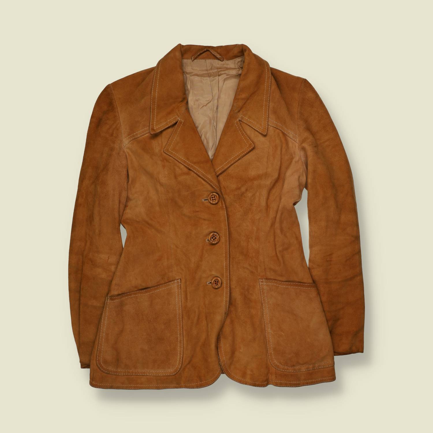 1990s | Suede Leather Jacket | Tan - 8