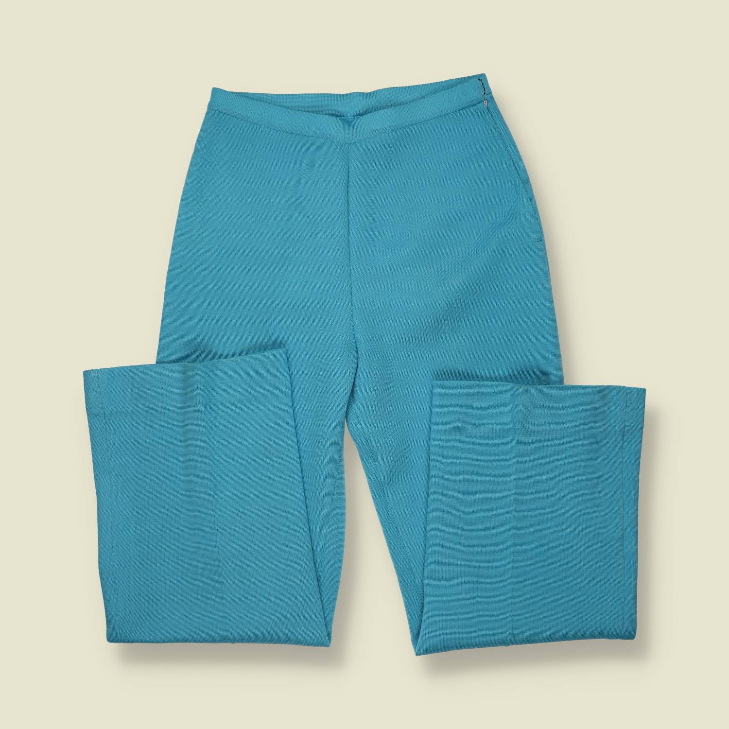 1970s | Casual Flared Trousers | Turquoise - w28